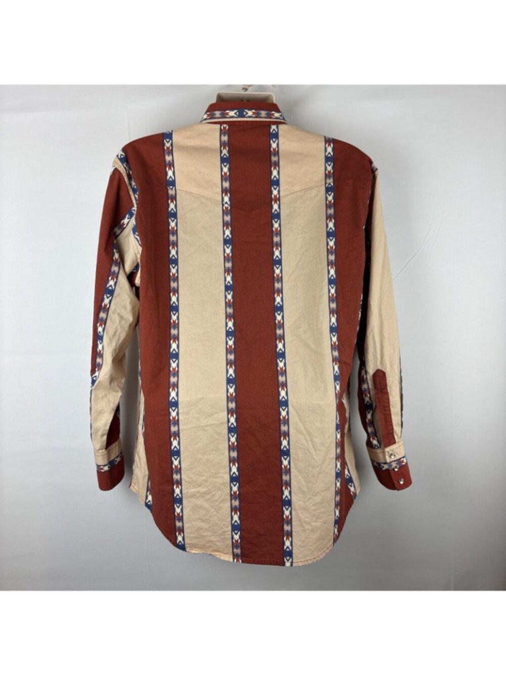 Vintage Wrangler Western Aztec Cotton Pearl Snap Long Sleeve Men's 15” Rodeo - Picture 3 of 7